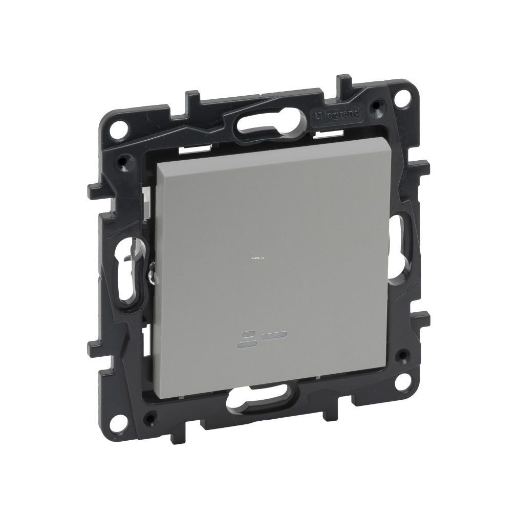 Legrand Niloé Step aluminiu 101 JF comutator unipolar cu indicator luminos, 10AX (863311)