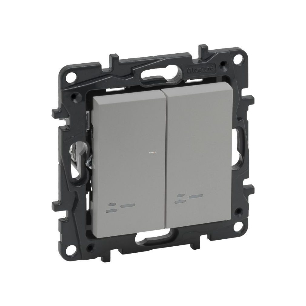 Legrand Niloé Step aluminiu 105JF comutator pentru lustră cu indicator luminos, 10AX (863315)