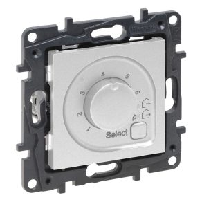   Termostat de cameră Legrand Niloé Step pentru încălzire prin pardoseală, 16 A, aluminiu - 863342
