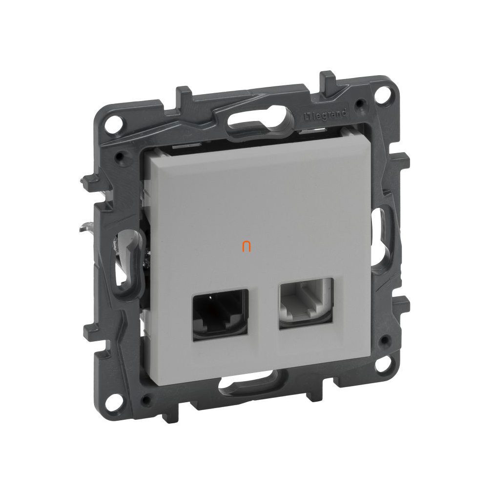 Legrand Niloé Step aluminiu RJ45 Cat.6 UTP + 1xRJ11 priză 863356