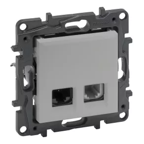   Legrand Niloé Step RJ45 Cat.6 UTP + 1xRJ11 priză aluminiu - 863356