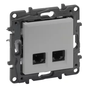   Priză Legrand Niloé Step 2xRJ45 Cat.6A STP, aluminiu - 863370