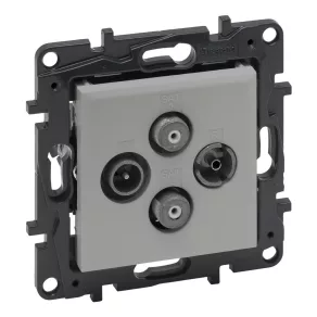   Priză Legrand Niloé Step TV-R-SAT-SAT în formă de stea (1,5 dB), aluminiu - 863382