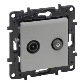   Priză Legrand Niloé Step TV-SAT în formă de stea (1,5 dB), aluminiu - 863383