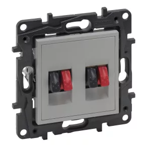   Priză dublă pentru difuzoare Legrand Niloé Step, aluminiu - 863386