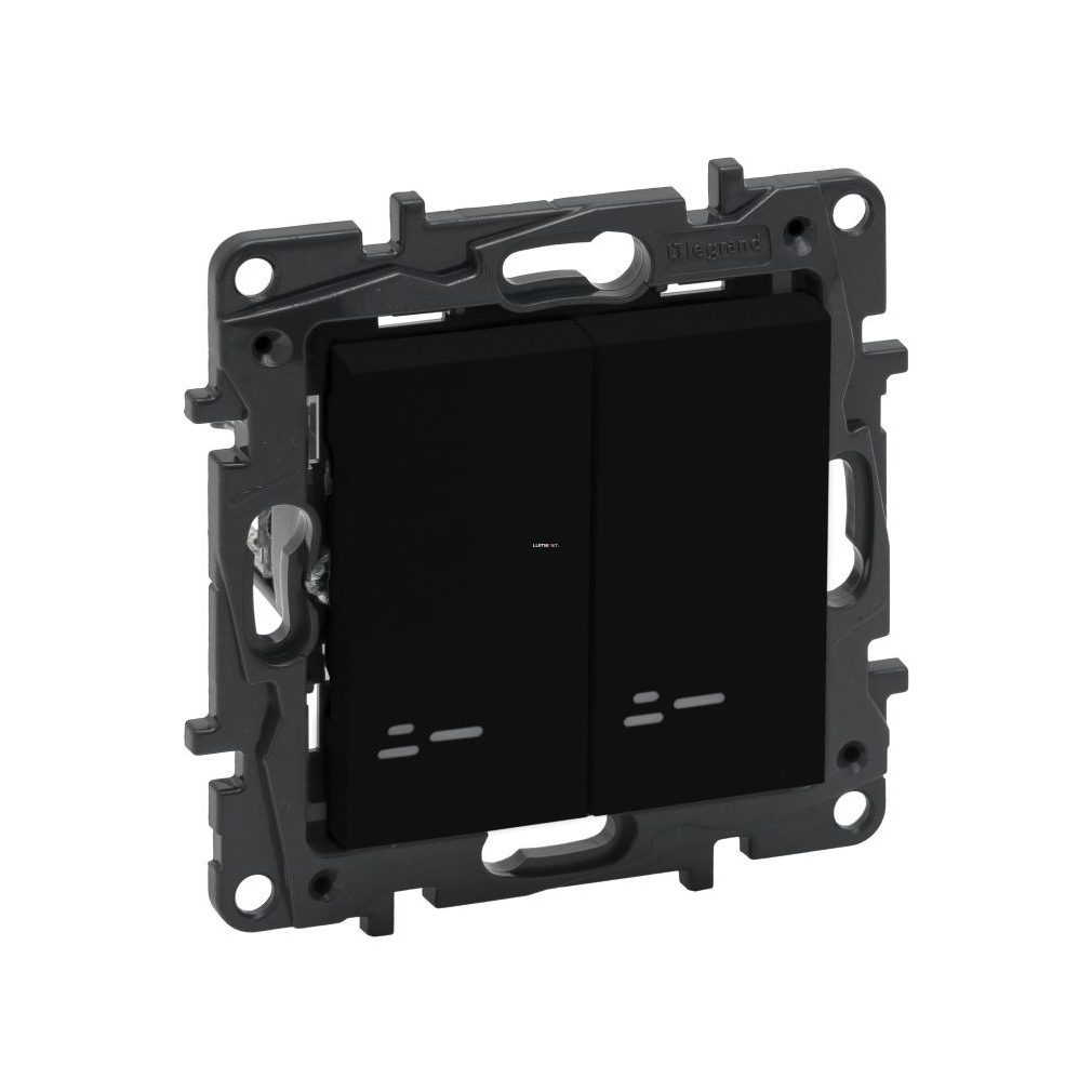 Legrand Niloé Step negru 106+6 JF comutator dublu basculant cu indicator luminos 863518