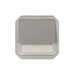  Buton de comutare Legrand Plexo 55 cu indicator luminos, suport pentru etichetă 10A, gri - 069544L