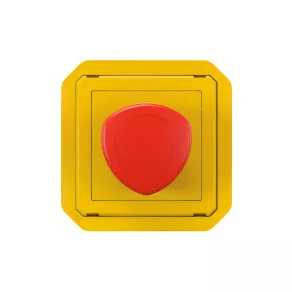   Întrerupător de oprire de urgență Legrand Plexo 55 cu contacte rotative de deschidere și închidere, eliberare cu 1/4 de rotație, galben/roșu - 069549L