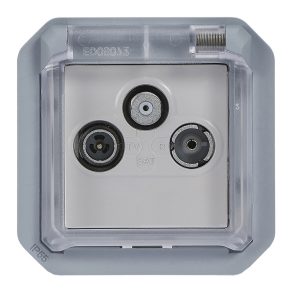 Priză Legrand Plexo 55 TV-R-SAT, gri - 069558L