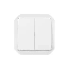 Legrand Plexo 55 comutator dublu 10A, alb - 069625L