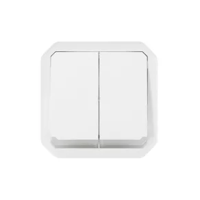   Legrand Plexo 55 comutator dublu cu indicator luminos 10A, alb - 069626L