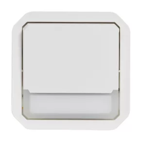   Comutator Legrand Plexo 55 cu indicator luminos, suport pentru etichetă 10A, alb - 069634L
