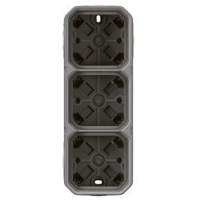   Cutie de montare pe suprafață Legrand Plexo 55 cu 3 prize, membrană, gri - 069680L