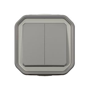   Întrerupător de lumină Legrand Plexo 55 montat la suprafață 10A, asamblat, gri - 069714L