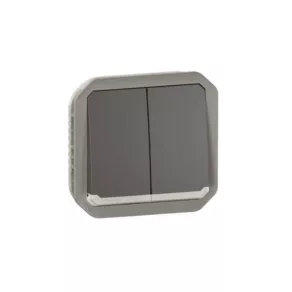   Legrand 55 kettős váltókapcsoló jelzőfénnyel 10A, antracit 069806L - Plexo