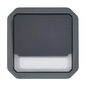   Comutator Legrand Plexo 55 cu indicator luminos, suport pentru etichetă 10A, antracit - 069814L