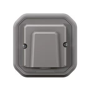   Priză de cablu încastrată Legrand Plexo 55 cu bloc terminal 20 A, asamblată, gri - 069849L
