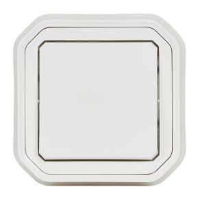   Întrerupător încastrat Legrand Plexo 55 cu inel de fixare 10A, asamblat, alb - 069852L