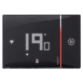   Termostat inteligent Legrand Smarther2, încastrat, negru, terminal cu șurub (230 V~ L+N), conexiune Wi-Fi directă/Netatmo - 49039