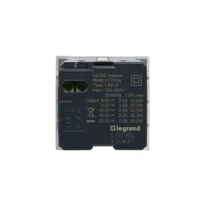   Legrand Program Mosaic 1 x priză de încărcare USB-C Power Delivery - 3 A - 30 W, 2 module, aluminiu - 079385L