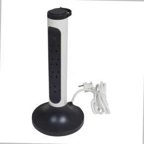   Turn de distribuție Legrand, 4x2P+F, cu protecție la supratensiune, cablu de 2 m, alb/negru - 694505