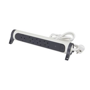   Priză multiplă Legrand Premium 4x2P+F, cu protecție la supratensiune, cablu de 1,5 m, alb/negru - 694507