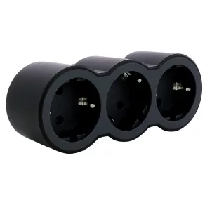   Cutie de distribuție Legrand cu 3 căi 2P+F cu capac de siguranță, 16 A, negru - 694519