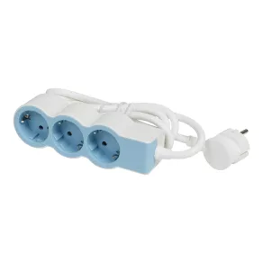   Priză standard Legrand 3x2P+F, cablu de 1,5 m, albastru - 694551