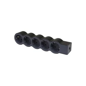 Priză standard Legrand 5x2P+F, fără fir, negru - 694578