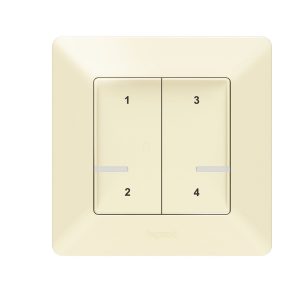   Legrand Valena Life-Netatmo comutator inteligent wireless cu 4 scenarii (ETV), montat la suprafață, cu 1 cadru, culoare fildeș - 752268