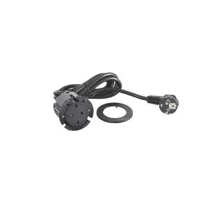   Priză Legrand Incara Disq 60 încastrată 2P+F, cu cablu de 2 m, negru - 654726