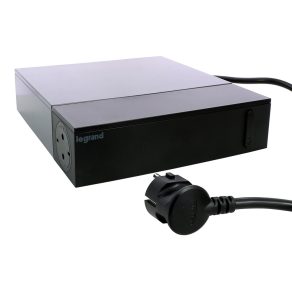   Cutie de distribuție Legrand pentru TV 4x2P+F + 4x2P, 6A, cu protecție la supratensiune, cablu de 2 m, negru - 694595