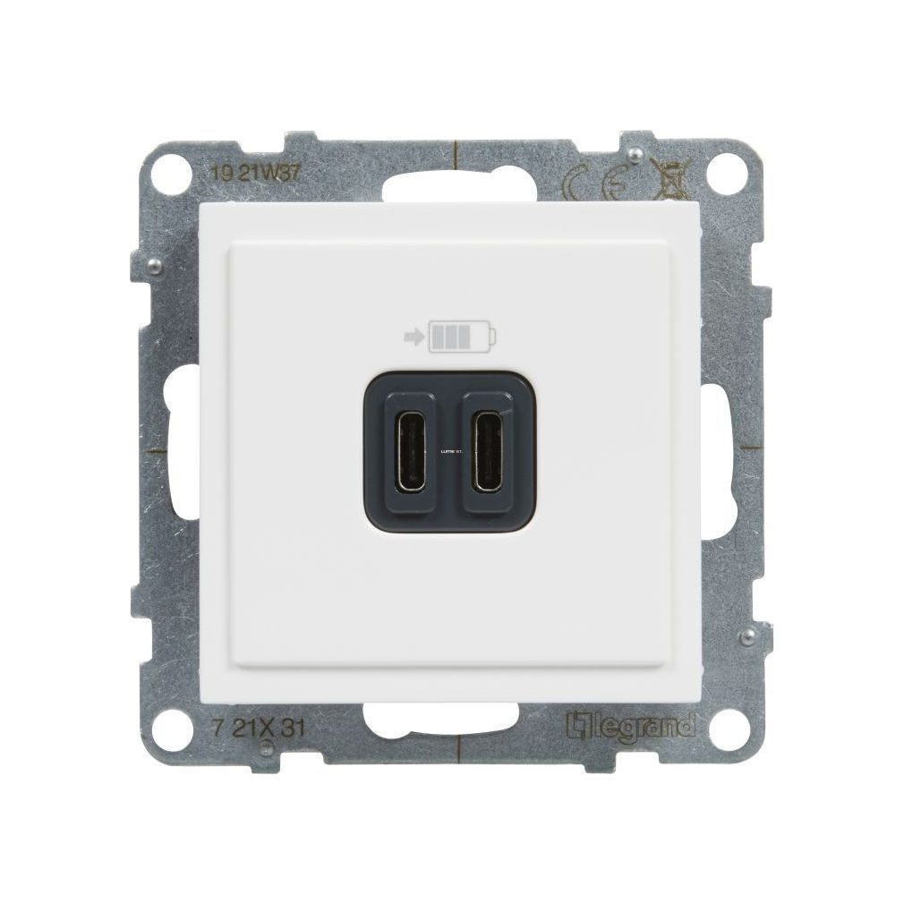 Legrand Suno alb 2 prize USB-C, 3 A - 15 W, fără cadru 721131