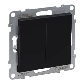 Buton dublu unipolar Legrand Suno, negru - 721417