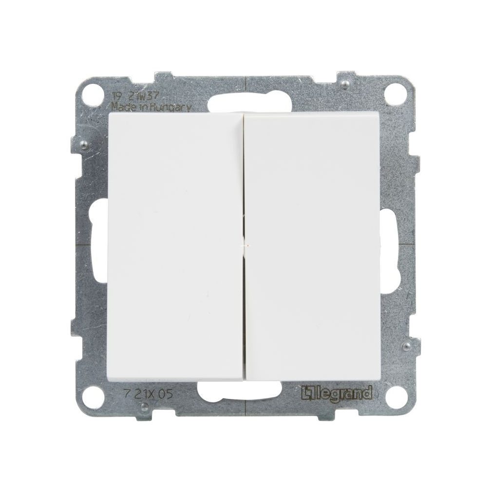 Legrand Suno alb 106+6 comutator dublu fără cadru 10AX 721108