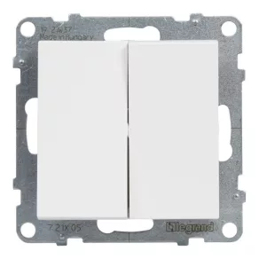   Legrand Suno alb 106+6 comutator dublu, fără ramă 10AX - 721108
