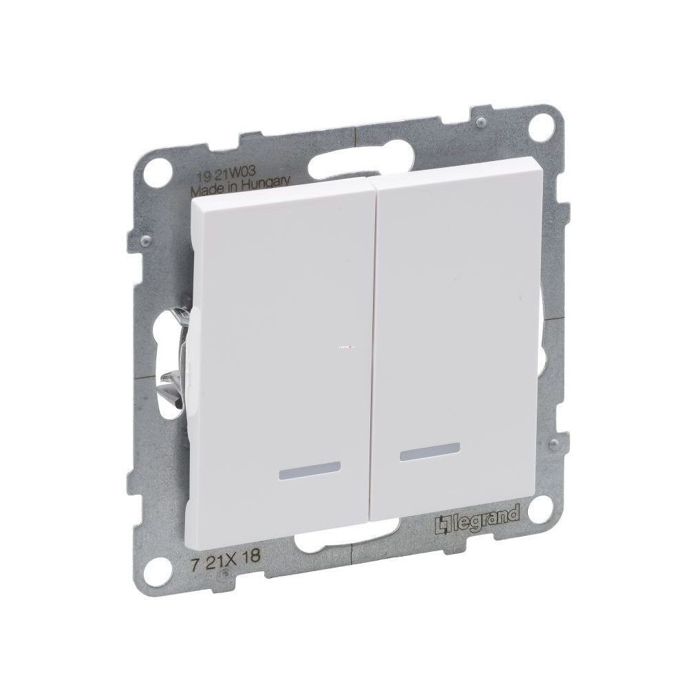 Legrand Suno alb 106+6 JF comutator dublu cu indicator luminos, fără cadru 10AX 721118