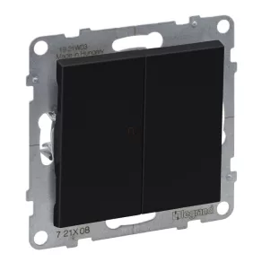   Legrand Suno negru 106+6 comutator dublu, fără ramă 10AX - 721408