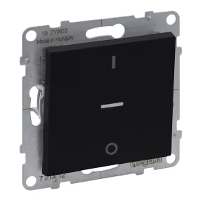   Întrerupător bipolar Legrand Suno cu indicator luminos 10AX, negru - 721412