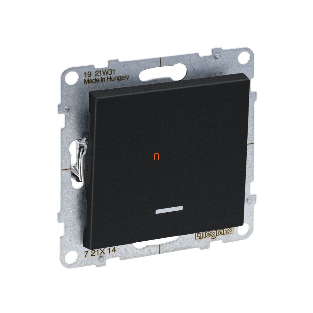 Legrand Suno negru N101 EF comutator unipolar cu indicator luminos, fără cadru 16AX 721414