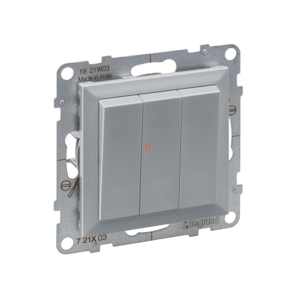 Legrand Suno aluminiu comutator tripol 10AX, aluminiu 721303