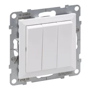 Întrerupător unipolar Legrand Suno 3 10AX, alb - 721103