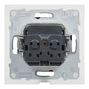   Priză Legrand Suno 2P+F (cu arc), cu obturator de siguranță, IP44, negru - 721423