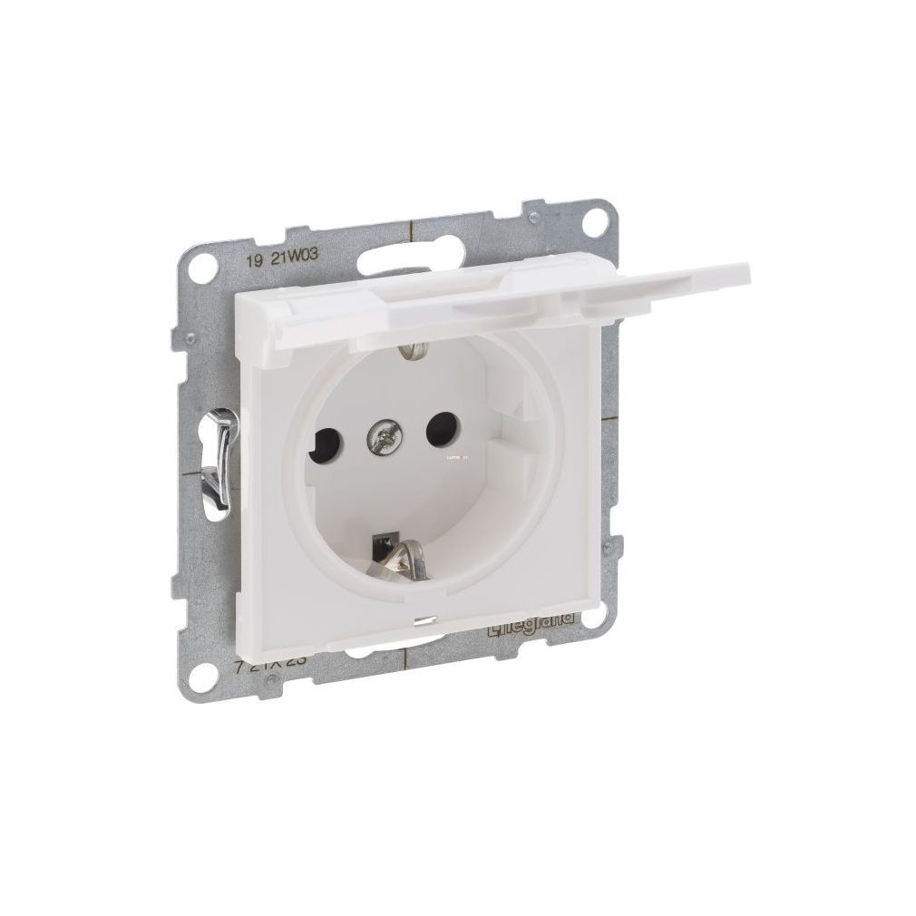 Legrand Suno alb 2P+F GYV CSF priză cu capac basculant (cu arc), fără cadru IP21 721127
