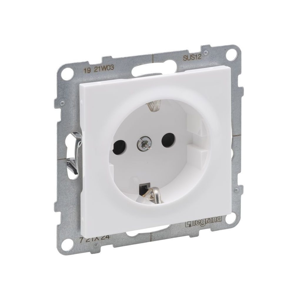 Legrand Suno alb 2P+F GYV priză (cu șurub), cu capac de siguranță, fără cadru 721124