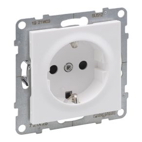 Priză Legrand Suno 2P+F (tip șurub), albă - 721125