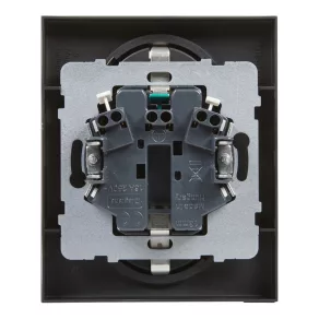   Priză Legrand Suno 2x2P+F cu ramă (cu arc), capac de siguranță, completă, negru - 721426