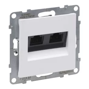 Priză Legrand Suno 2xRJ45 Cat.5E UTP, albă - 721151