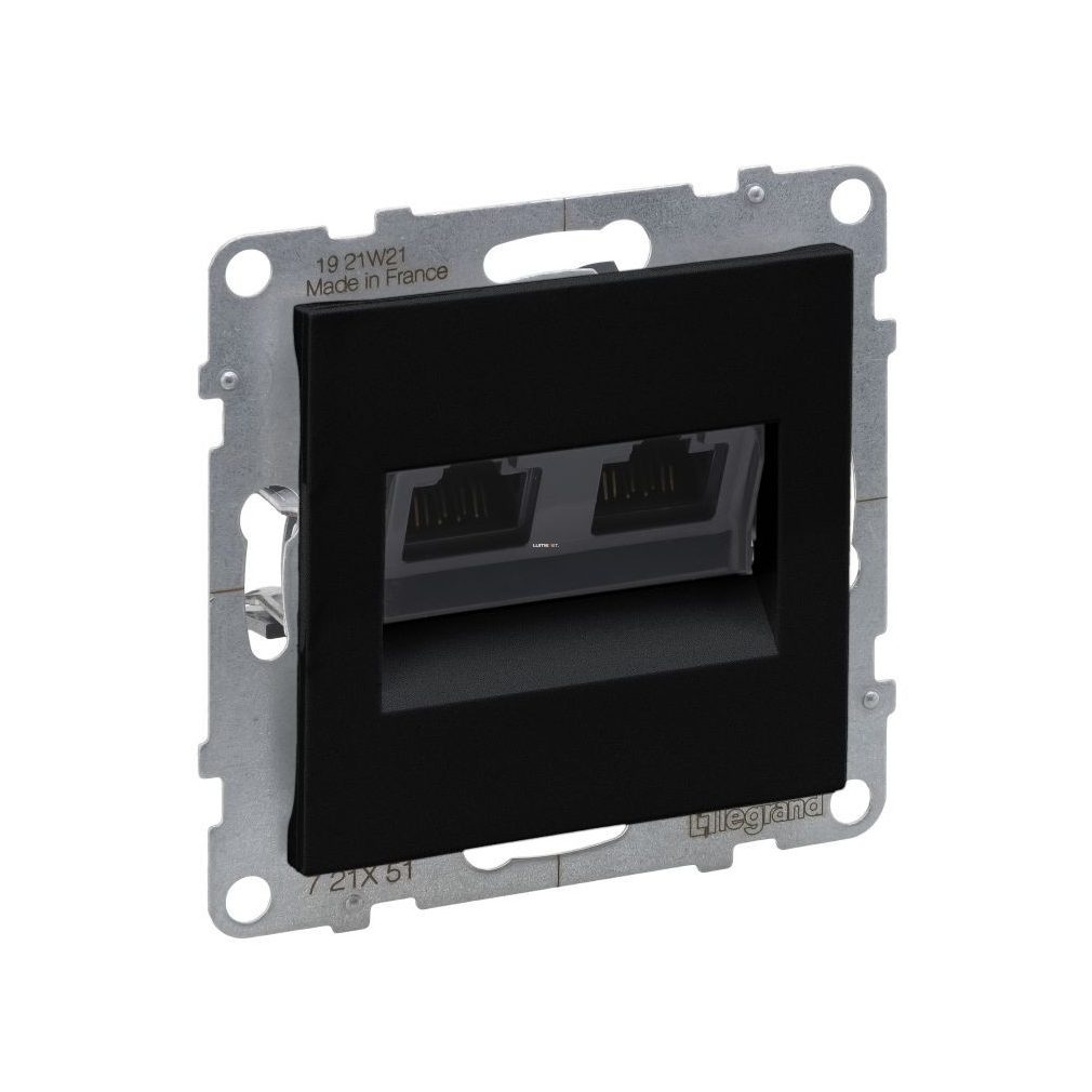 Legrand Suno negru 2xRJ45 UTP Cat.5E priză, fără cadru 721451