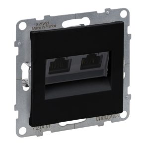 Priză Legrand Suno 2xRJ45 Cat.5E UTP, negru - 721451